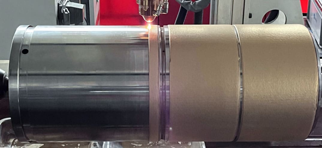 Laser cladding on sliding bearings for wear resistance and surface restoration